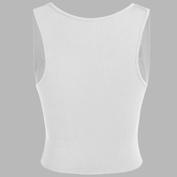 Cider 2 Pack Solid Ruched Square Neck Crop Top - Picture 4 of 15